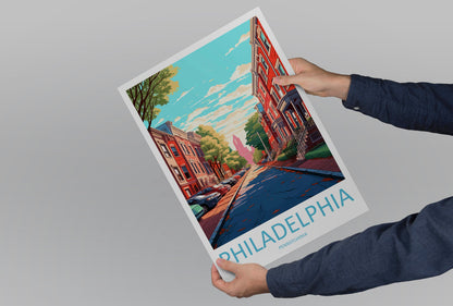 Philadelphia Travel Print Wall Art Philadelphia Wall Hanging Home Décor Philadelphia Gift Art Lovers Pennsylvania Art Lover Travel Poster