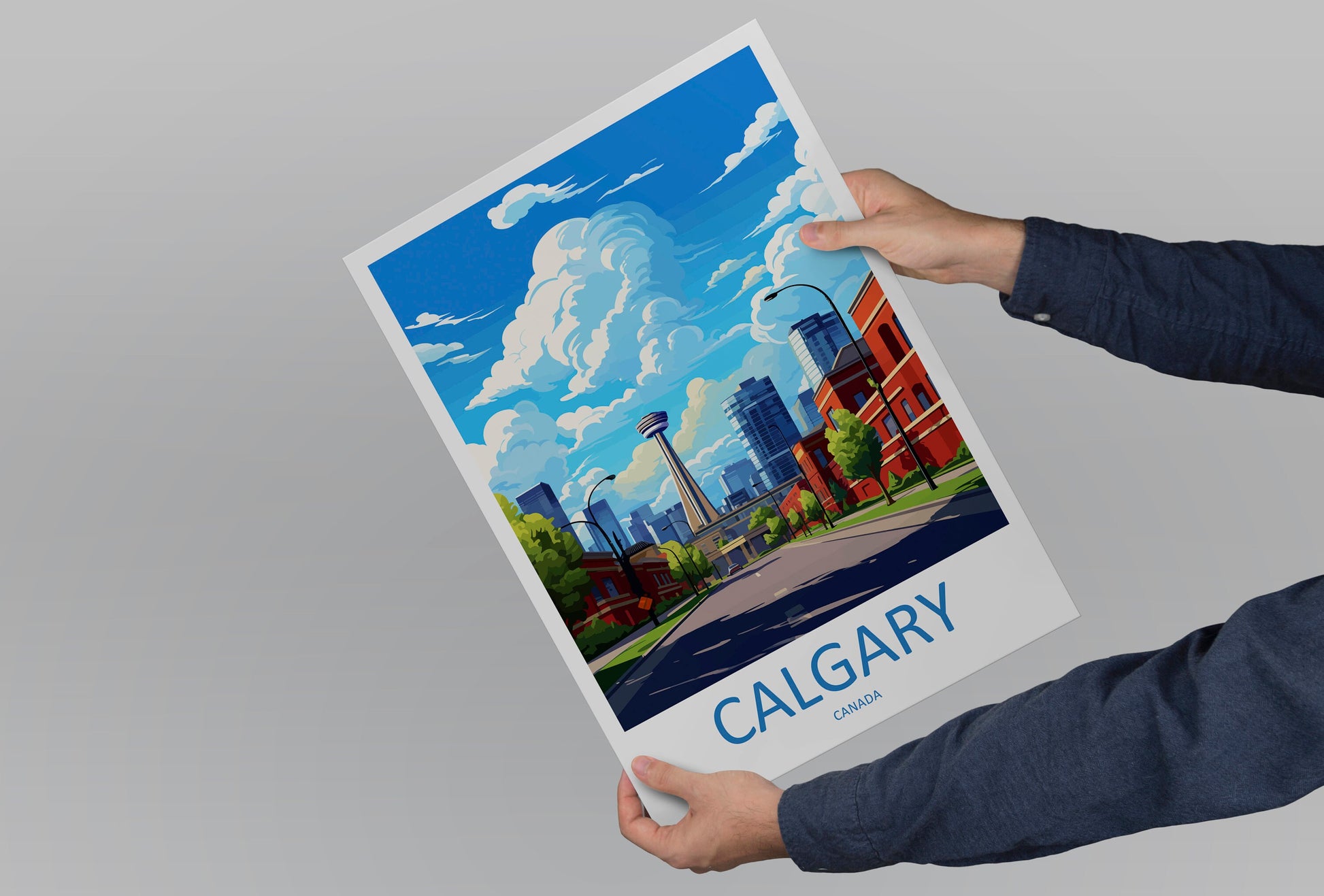 Calgary Travel Print Wall Art Calgary Wall Hanging Home Décor Calgary Gift Art Lovers Canada Art Lover Gift Calgary Gift