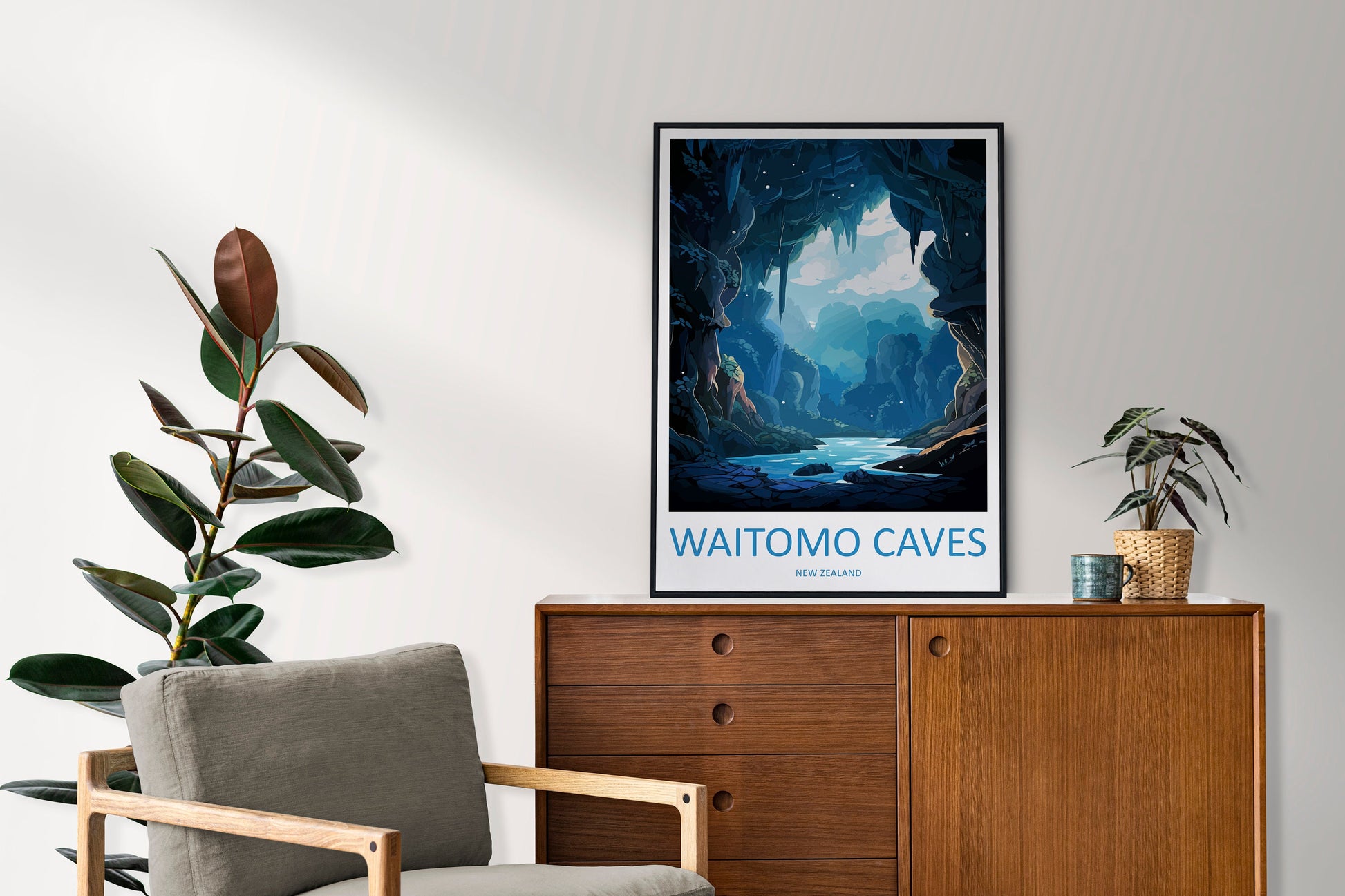 Waitomo Caves Travel Print Wall Art Waitomo Caves Wall Hanging Home Décor Waitomo Caves Gift Art Lovers New Zealand Art Lover Gift Print