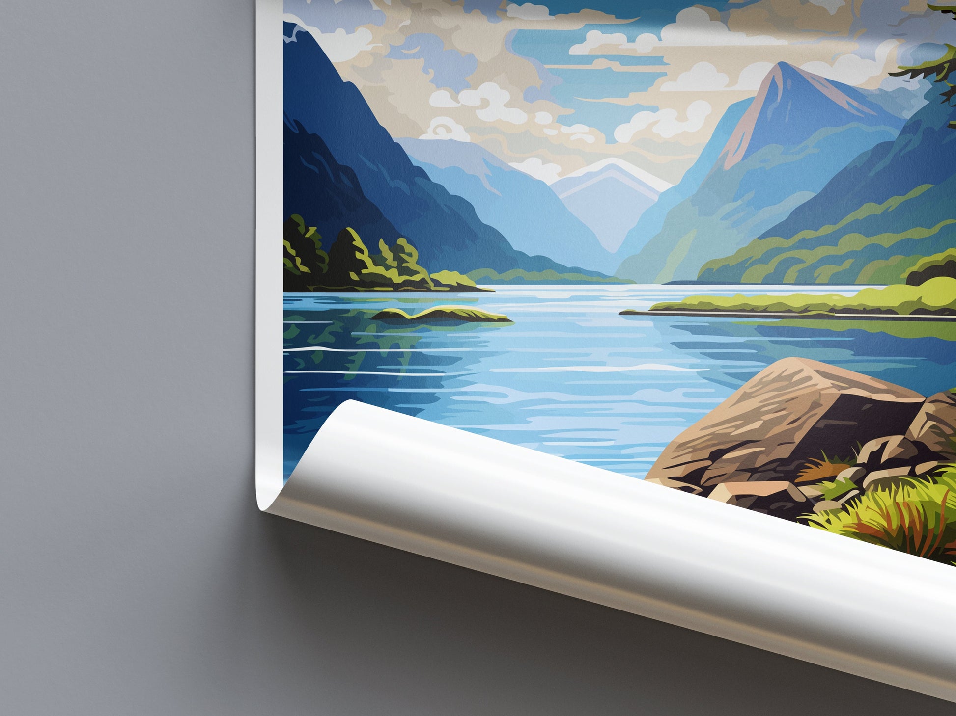 Fiordland National Park Travel Print Wall Art Fiordland Wall Hanging Home Décor Fiordland Gift Art Lovers New Zealand Art Lover Gift