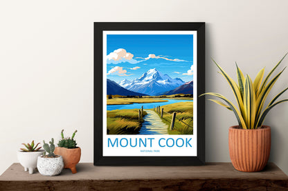 Mount Cook National Park Travel Print Wall Art Mount Cook Wall Hanging Home Décor Mount Cook Gift Art Lovers New Zealand Art Lover Gift