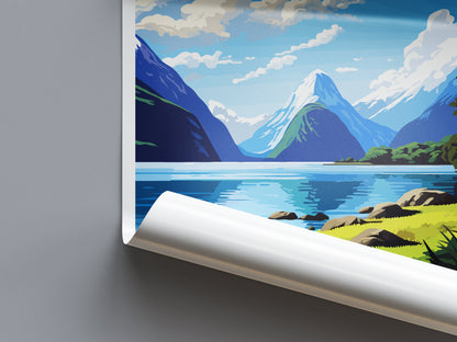 Milford Sound Travel Print Wall Art Milford Sound Wall Hanging Home Décor Milford Sound Gift Art Lovers New Zealand Art Lover Gift