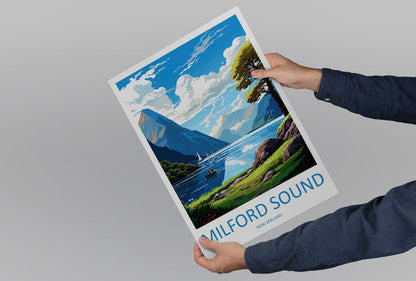 Milford Sound Travel Print Wall Art Milford Sound Wall Hanging Home Décor Milford Sound Gift Art Lovers New Zealand Art Lover Gift