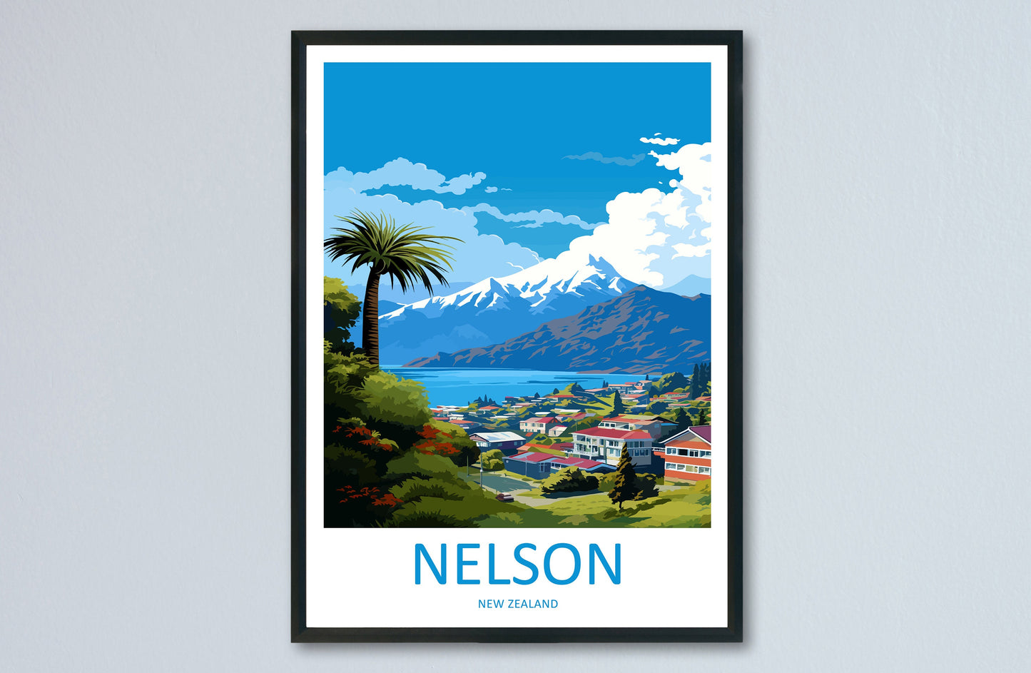 Nelson Travel Print Wall Art Nelson Wall Hanging Home Décor Nelson Gift Art Lovers New Zealand Art Lover Gift Nelson New Zealand Poster