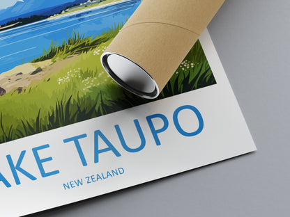 Lake Taupo Travel Print Wall Art Lake Taupo Wall Hanging Home Décor Lake Taupo Gift Art Lovers New Zealand Art Lover Gift Lake Taupo Art