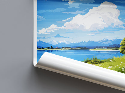 Lake Taupo Travel Print Wall Art Lake Taupo Wall Hanging Home Décor Lake Taupo Gift Art Lovers New Zealand Art Lover Gift Lake Taupo Art