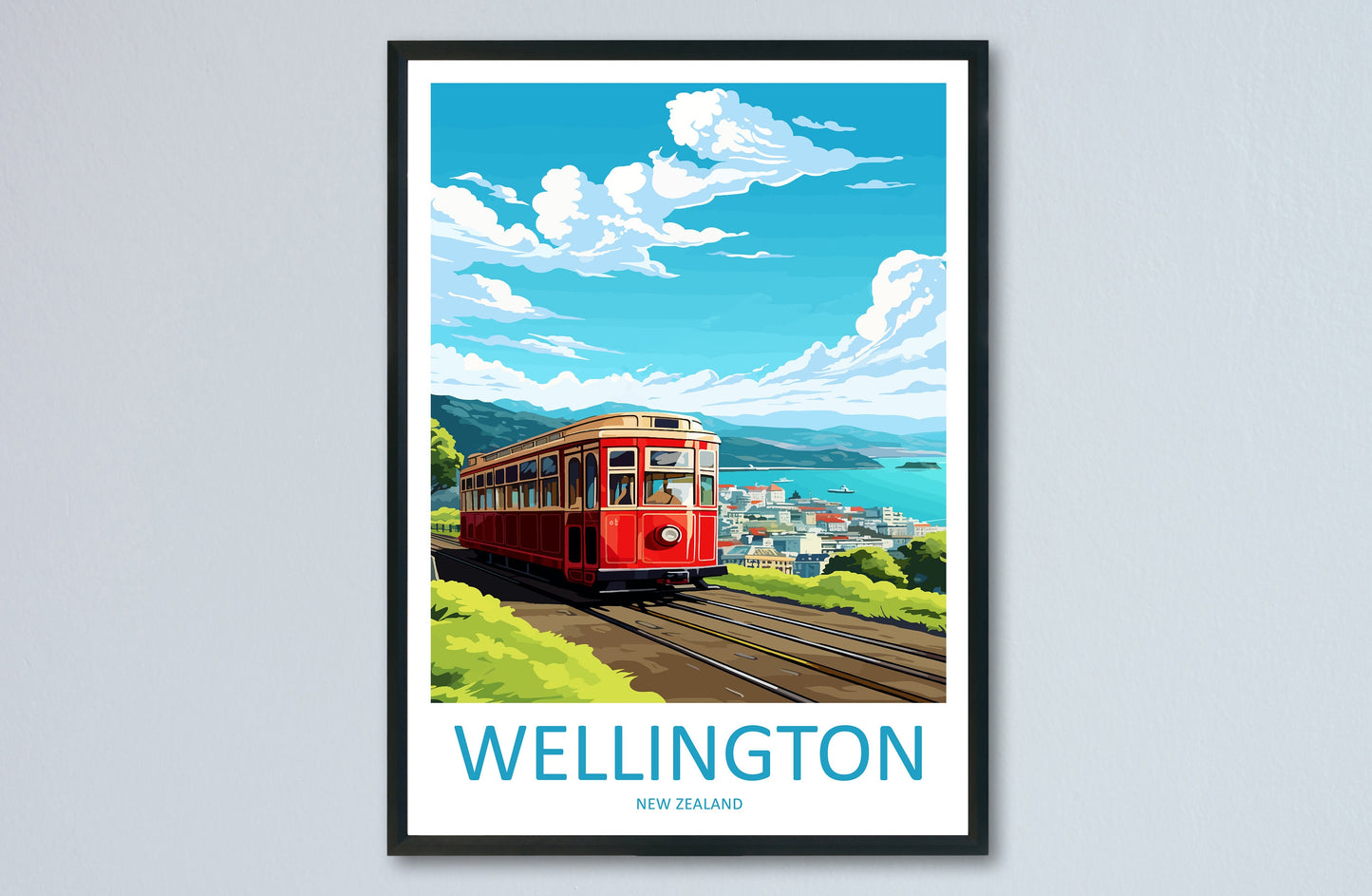 Wellington Travel Print Wall Art Wellington Wall Hanging Home Décor Wellington Gift Art Lovers New Zealand Art Lover Gift Wellington Tram