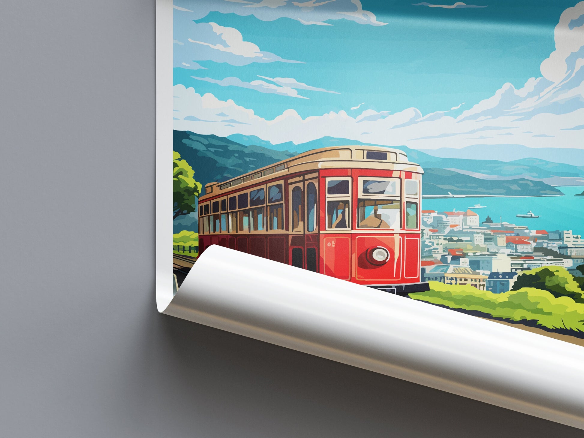 Wellington Travel Print Wall Art Wellington Wall Hanging Home Décor Wellington Gift Art Lovers New Zealand Art Lover Gift Wellington Tram