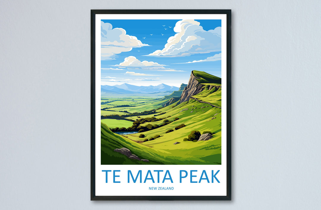 Te Mata Peak Travel Print Wall Art Te Mata Peak Wall Hanging Home Décor Te Mata Peak Gift Art Lovers New Zealand Art Lover Gift Te Mata Peak
