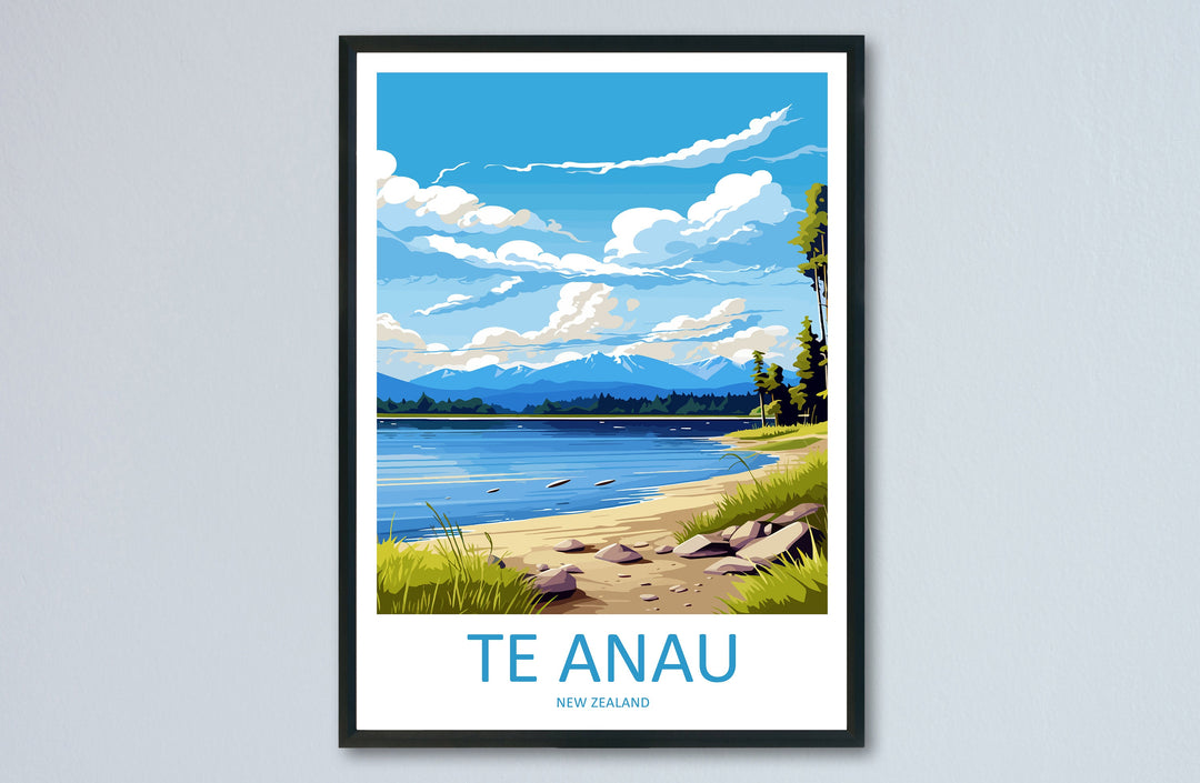 Te Anau Travel Print Wall Art Te Anau Wall Hanging Home Décor Te Anau Gift Art Lovers New Zealand Art Lover Gift Te Anau New Zealand Poster