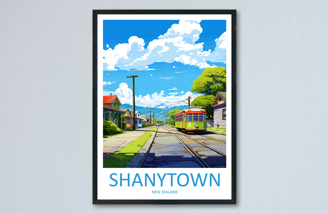 Shantytown Travel Print Wall Art Shantytown Wall Hanging Home Décor Shantytown Gift Art Lovers New Zealand Art Lover Gift Shantytown Gift