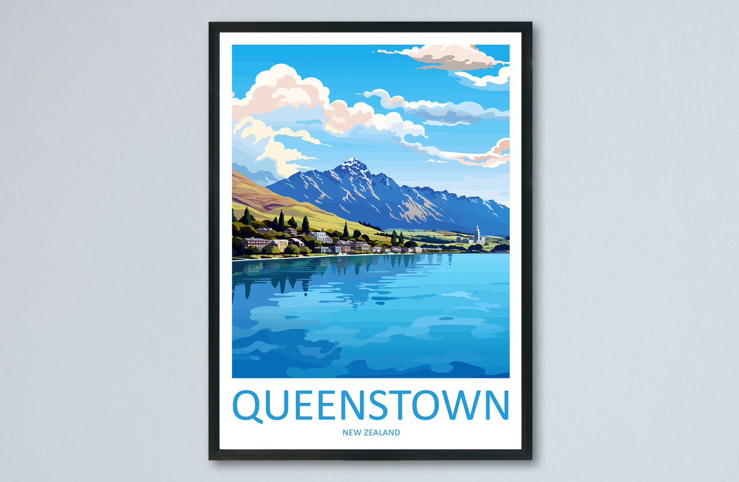 Queenstown Travel Print Wall Art Queenstown Wall Hanging Home Décor Queenstown Gift Art Lovers New Zealand Art Lover Gift Queenstown Gift