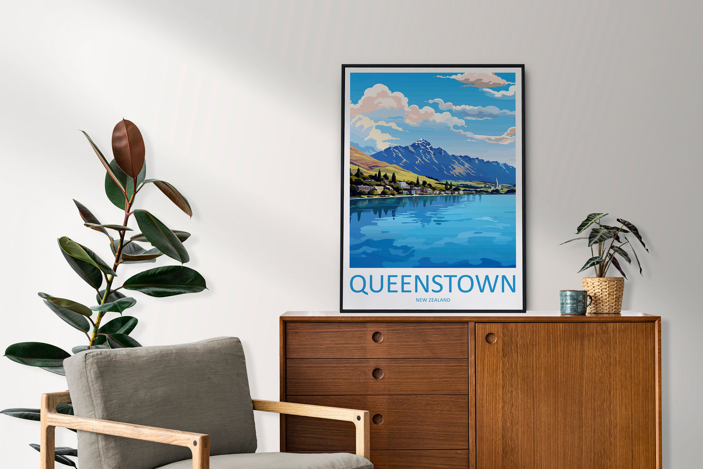 Queenstown Travel Print Wall Art Queenstown Wall Hanging Home Décor Queenstown Gift Art Lovers New Zealand Art Lover Gift Queenstown Gift