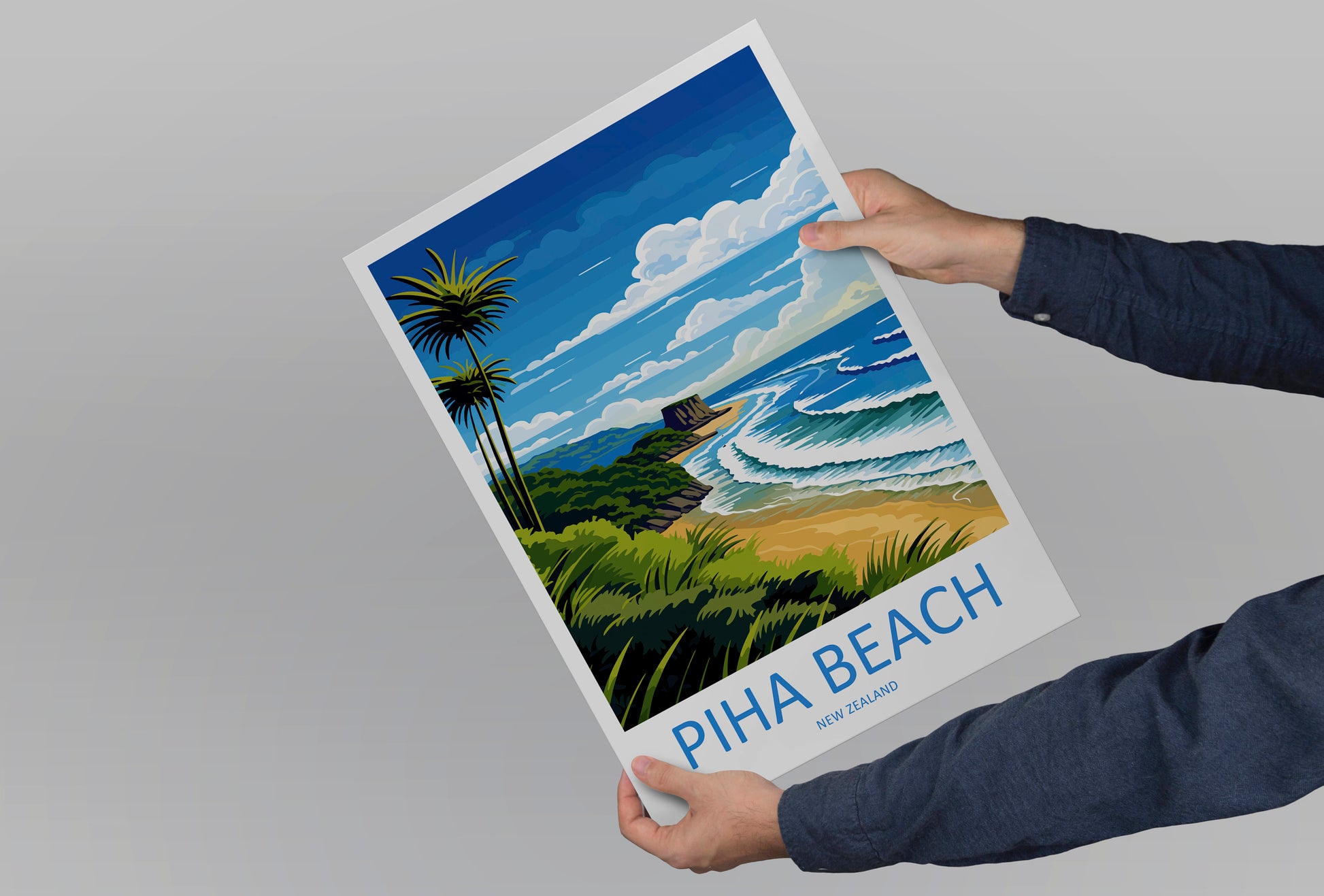 Piha Beach Travel Print Wall Art Piha Beach Wall Hanging Home Décor Piha Beach Gift Art Lovers New Zealand Art Lover Gift Piha Beach Gift