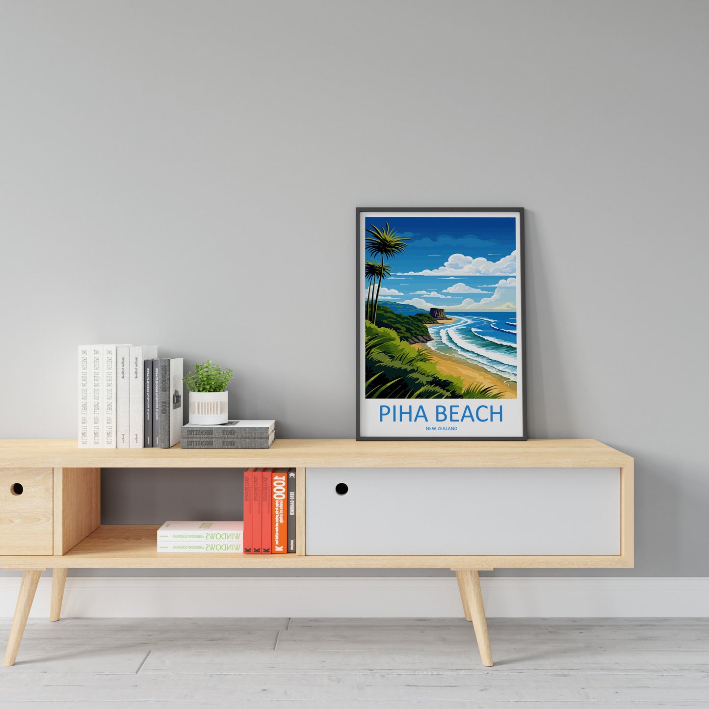 Piha Beach Travel Print Wall Art Piha Beach Wall Hanging Home Décor Piha Beach Gift Art Lovers New Zealand Art Lover Gift Piha Beach Gift