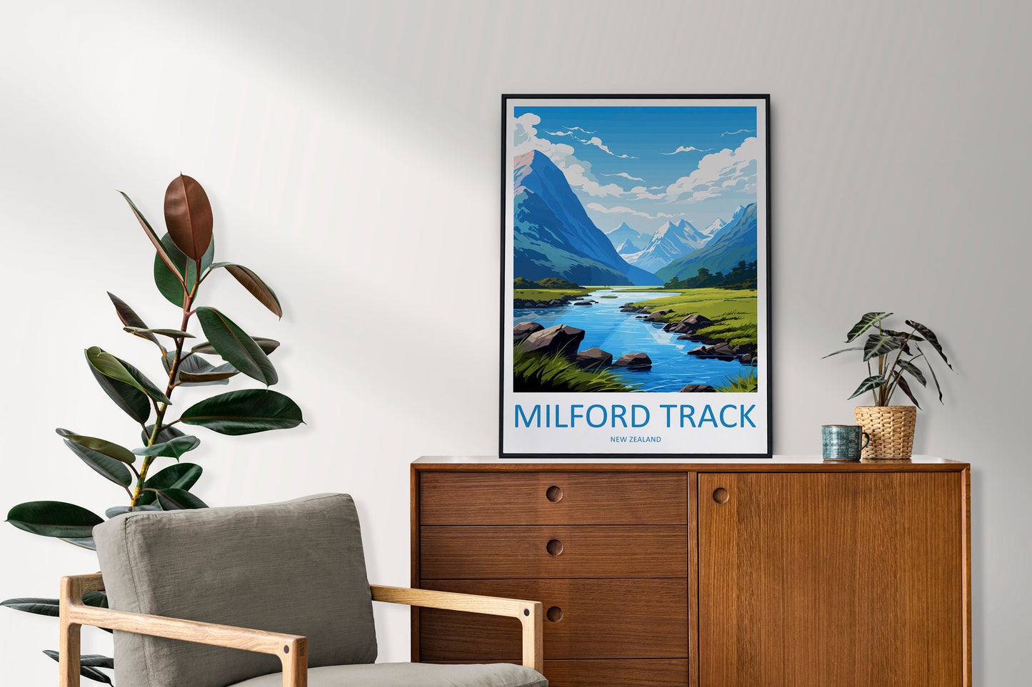 Milford Track Travel Print Wall Art Milford Track Wall Hanging Home Décor Milford Track Gift Art Lovers New Zealand Art Lover Gift