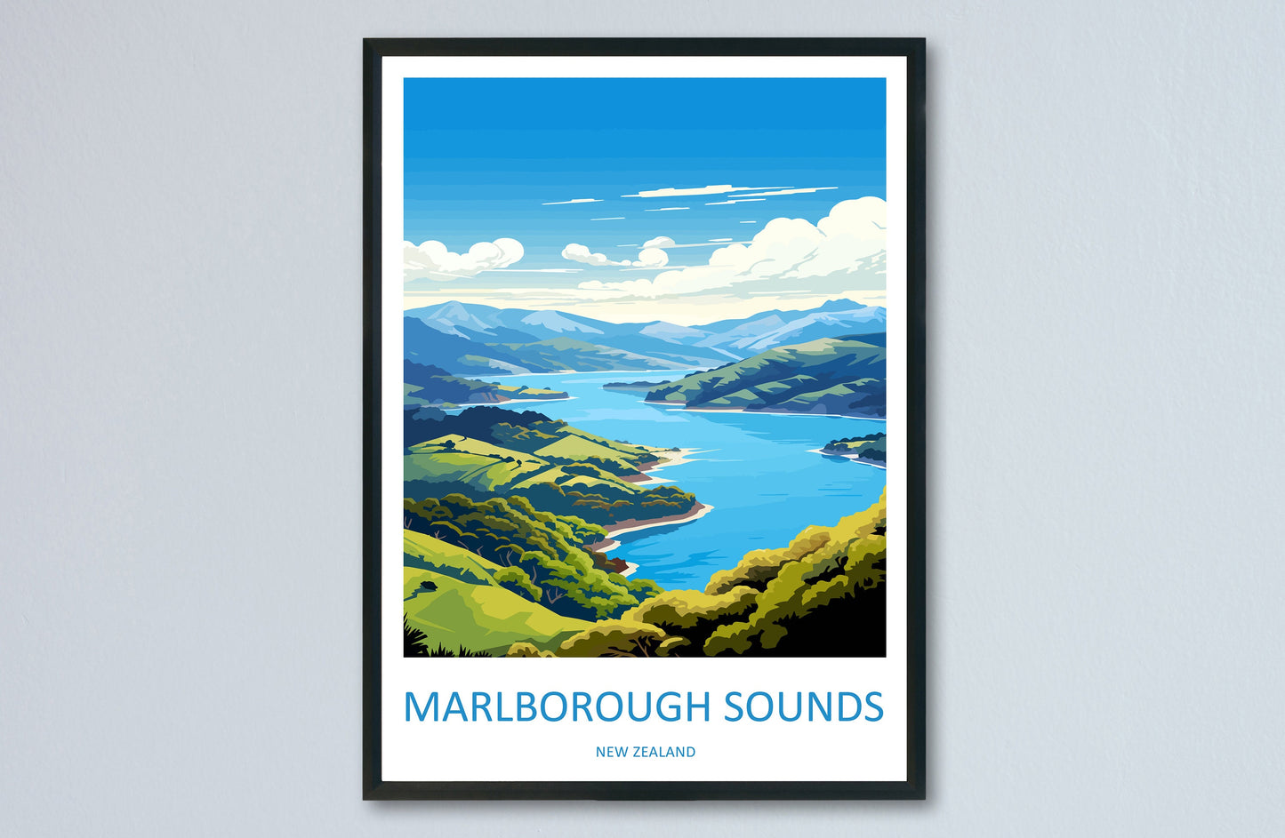 Marlborough Sounds Travel Print Wall Art Marlborough Sounds Wall Hanging Home Décor Marlborough Sounds Gift Art Lovers New Zealand Art Lover