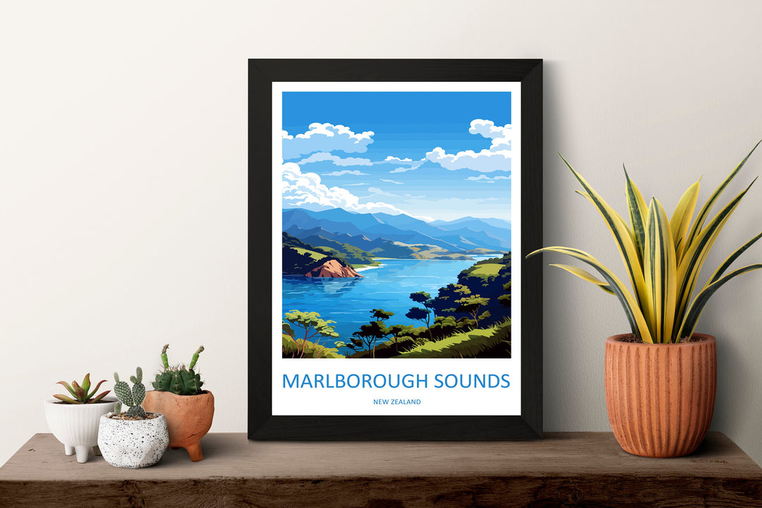 Marlborough Sounds Travel Print Wall Art Marlborough Sounds Wall Hanging Home Décor Marlborough Sounds Gift Art Lovers New Zealand Art Lover