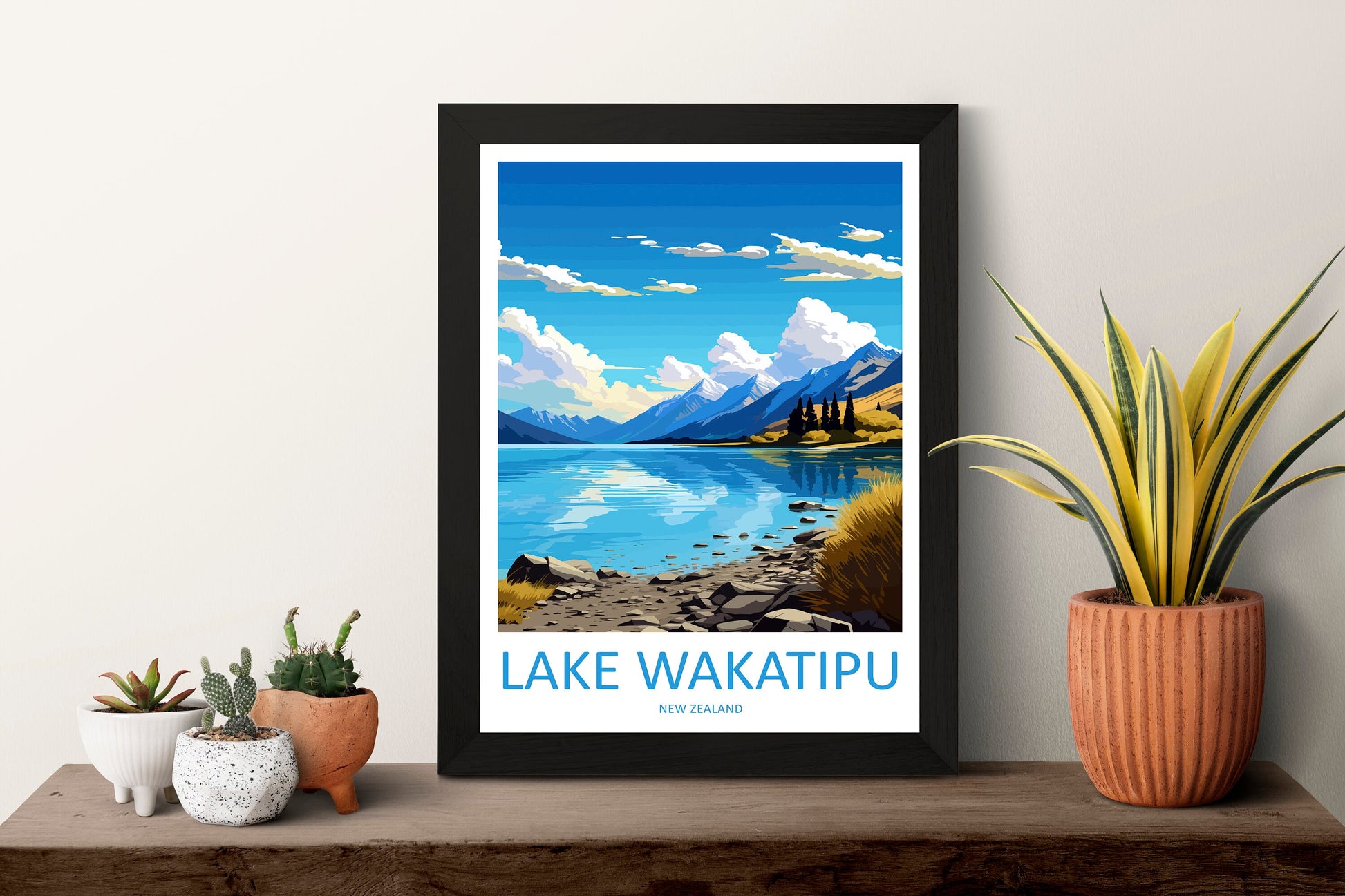 Lake Wakatipu Travel Print Wall Art Lake Wakatipu Wall Hanging Home Décor Lake Wakatipu Gift Art Lovers New Zealand Art Lover Gift