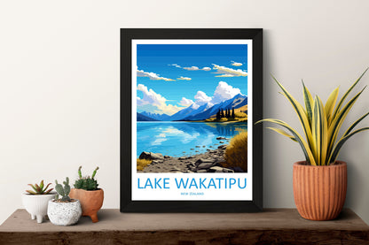 Lake Wakatipu Travel Print Wall Art Lake Wakatipu Wall Hanging Home Décor Lake Wakatipu Gift Art Lovers New Zealand Art Lover Gift