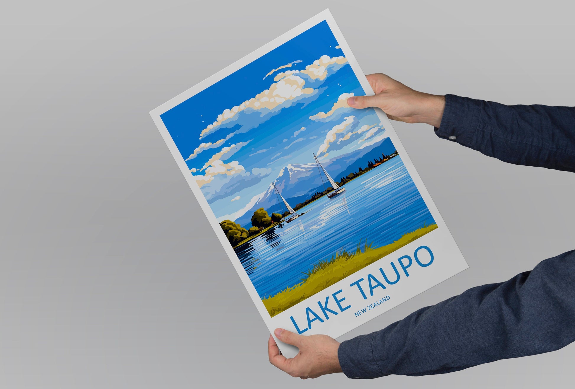 Lake Taupo Travel Print Wall Art Lake Taupo Wall Hanging Home Décor Lake Taupo Gift Art Lovers New Zealand Art Lover Gift Lake Taupo Art