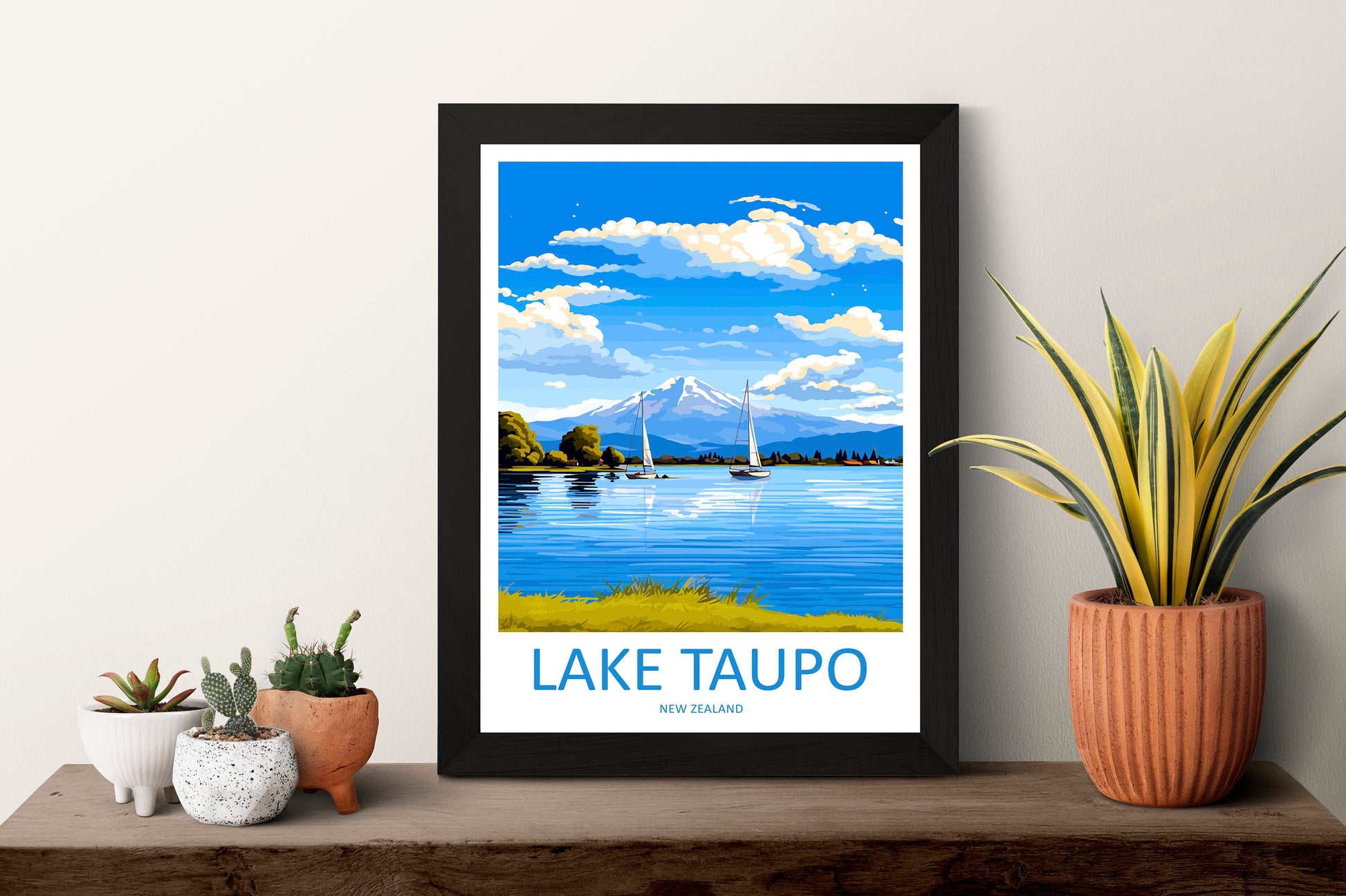 Lake Taupo Travel Print Wall Art Lake Taupo Wall Hanging Home Décor Lake Taupo Gift Art Lovers New Zealand Art Lover Gift Lake Taupo Art