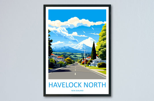 Havelock North Travel Print Wall Art Havelock North Wall Hanging Home Décor Havelock North Gift Art Lovers New Zealand Art Lover Gift