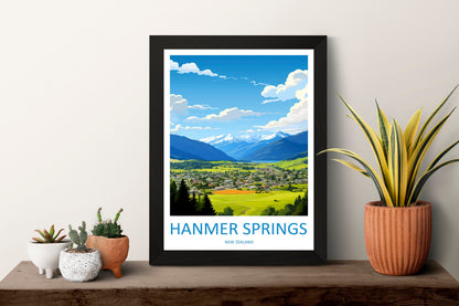 Hamner Springs Travel Print Wall Art Hamner Springs Wall Hanging Home Décor Hamner Springs Gift Art Lovers New Zealand Art Lover