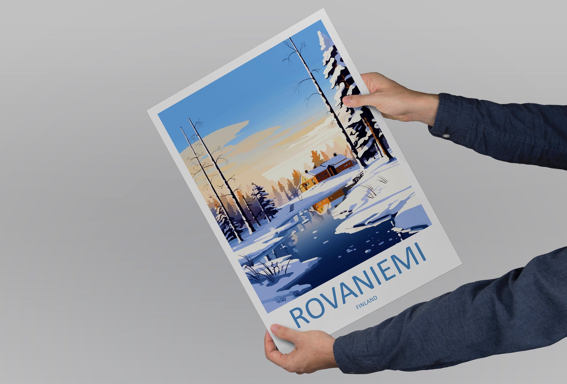 Rovaniemi Travel Print Wall Art Rovaniemi Wall Hanging Home Decor Rovaniemi Gift Art Lovers Wall Art Print Art Finland Wall Print
