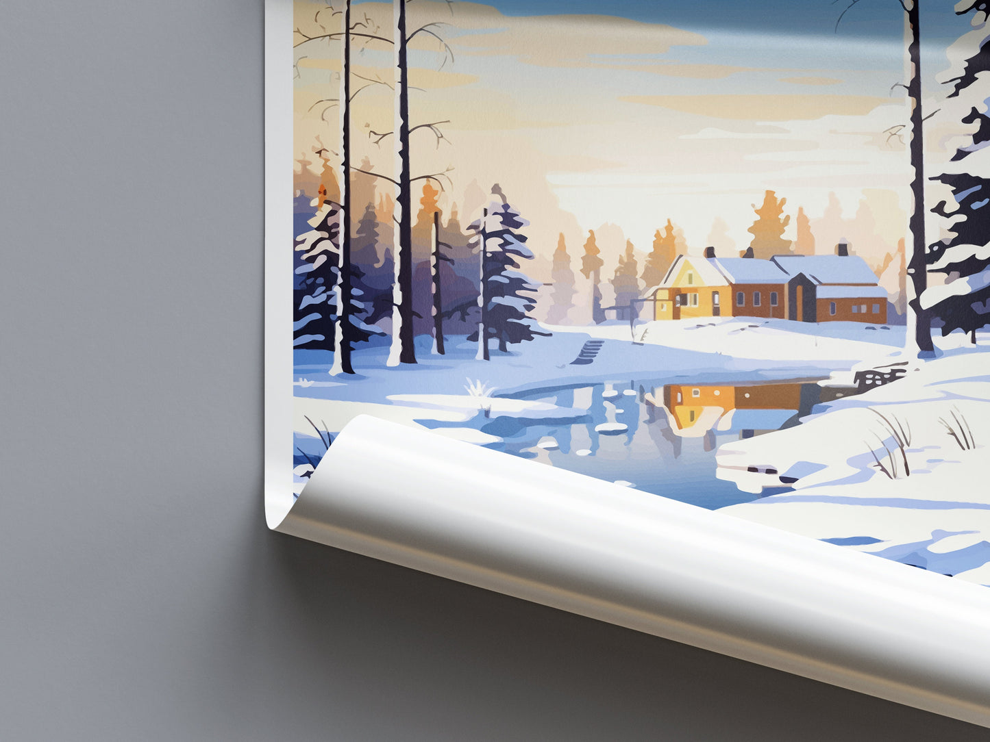 Rovaniemi Travel Print Wall Art Rovaniemi Wall Hanging Home Decor Rovaniemi Gift Art Lovers Wall Art Print Art Finland Wall Print