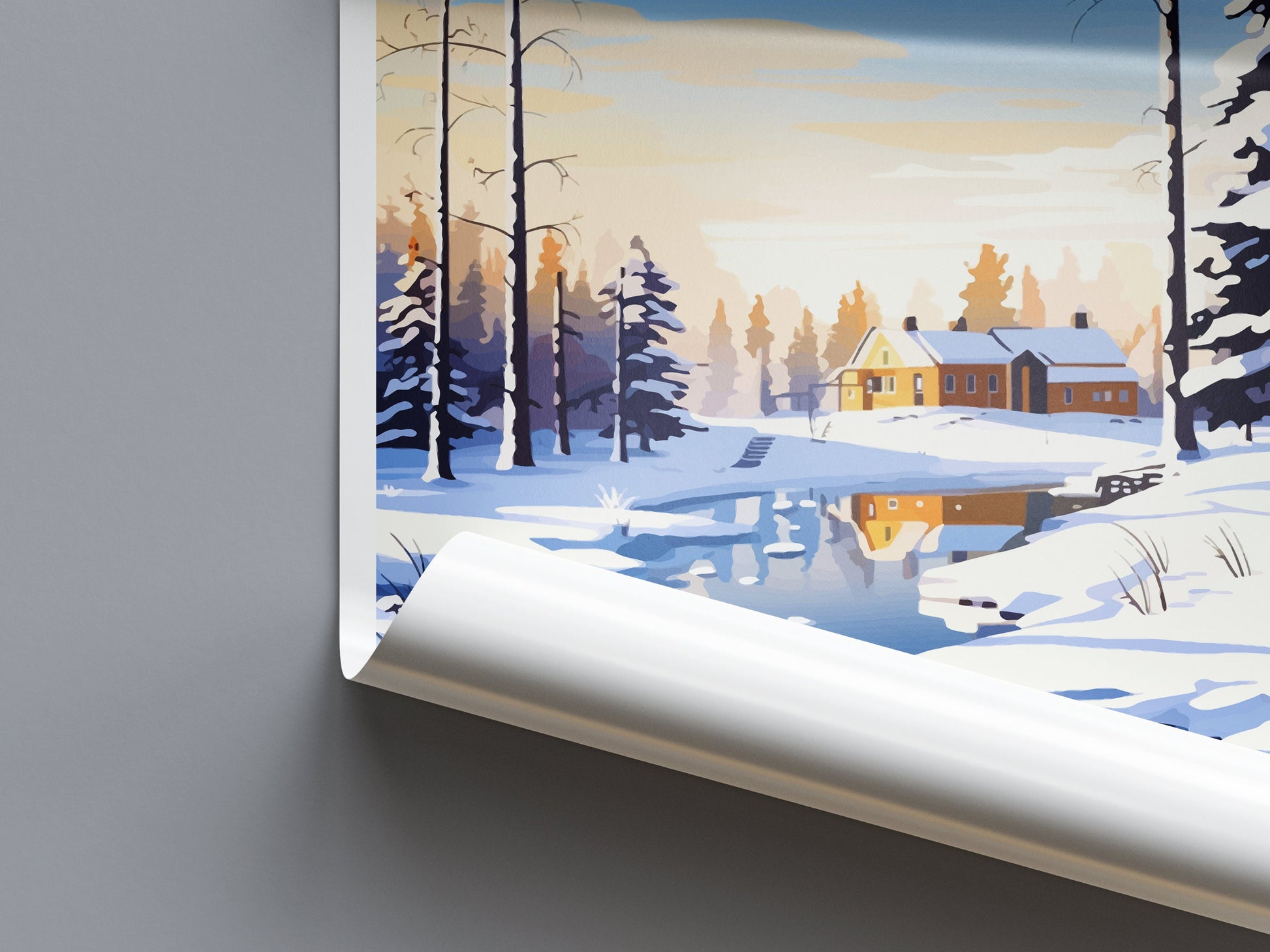 Rovaniemi Travel Print Wall Art Rovaniemi Wall Hanging Home Decor Rovaniemi Gift Art Lovers Wall Art Print Art Finland Wall Print
