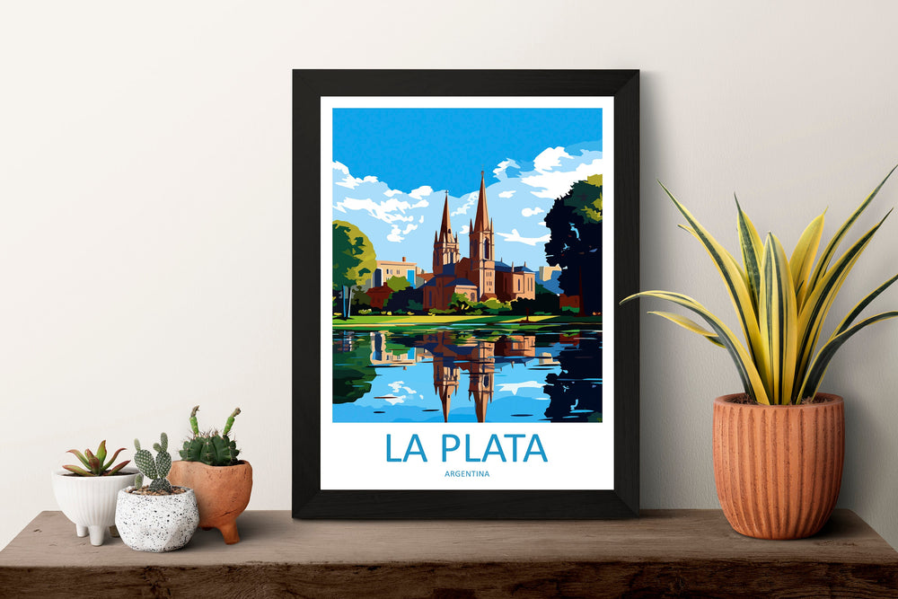 La Plata Travel Print Wall Art La Plata Wall Hanging Home Decor La Plata Gift Art Lovers Wall Art Print Art Argentina Travel Poster