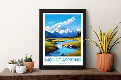 Mount Aspiring National Park Travel Print Wall Art Mount Aspiring National Park Wall Hanging Home Décor Mount Aspiring Gift Art Lovers