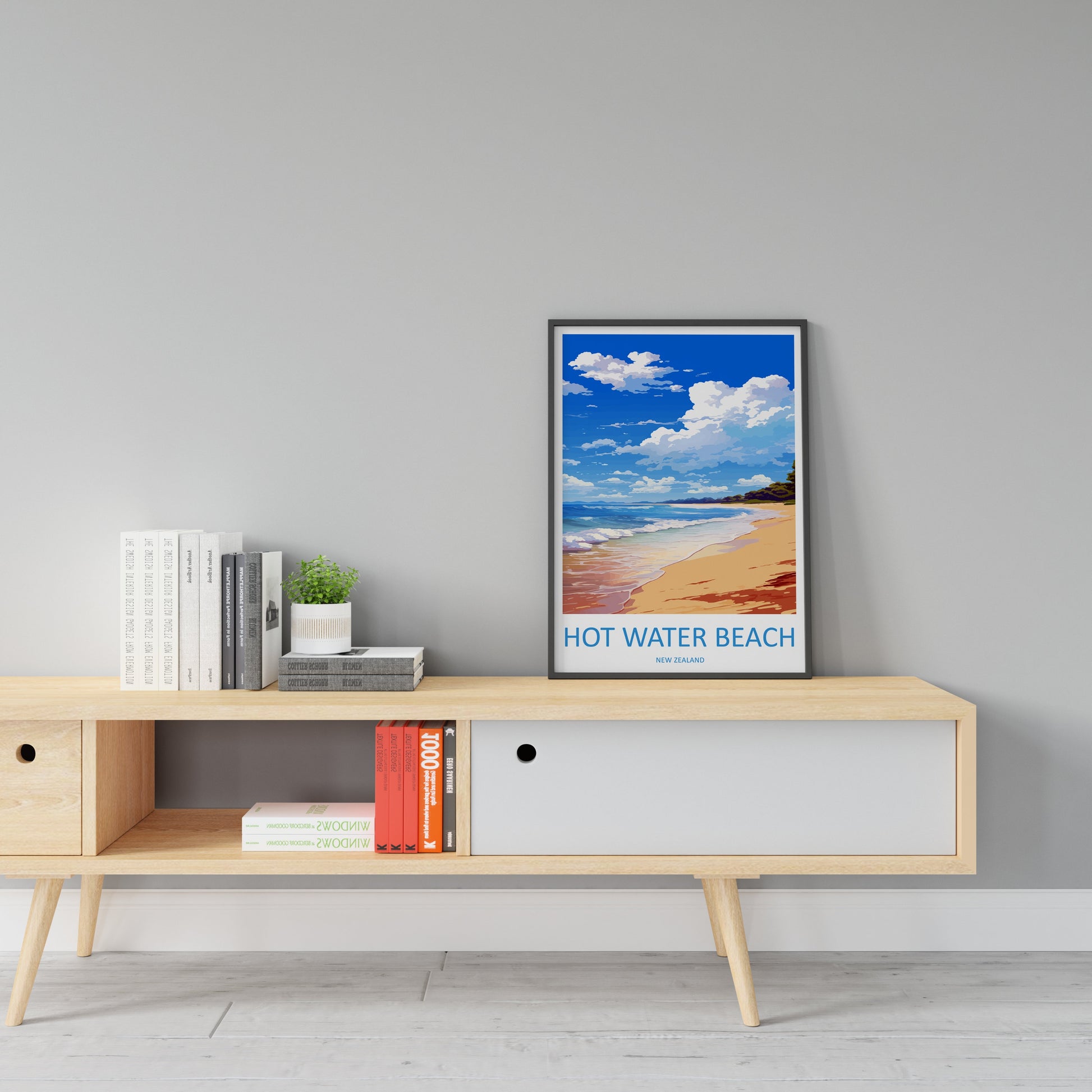 Hot Water Beach Travel Print Wall Art Hot Water Beach Wall Hanging Home Décor Hot Water Beach Gift Art Lovers New Zealand Travel Poster