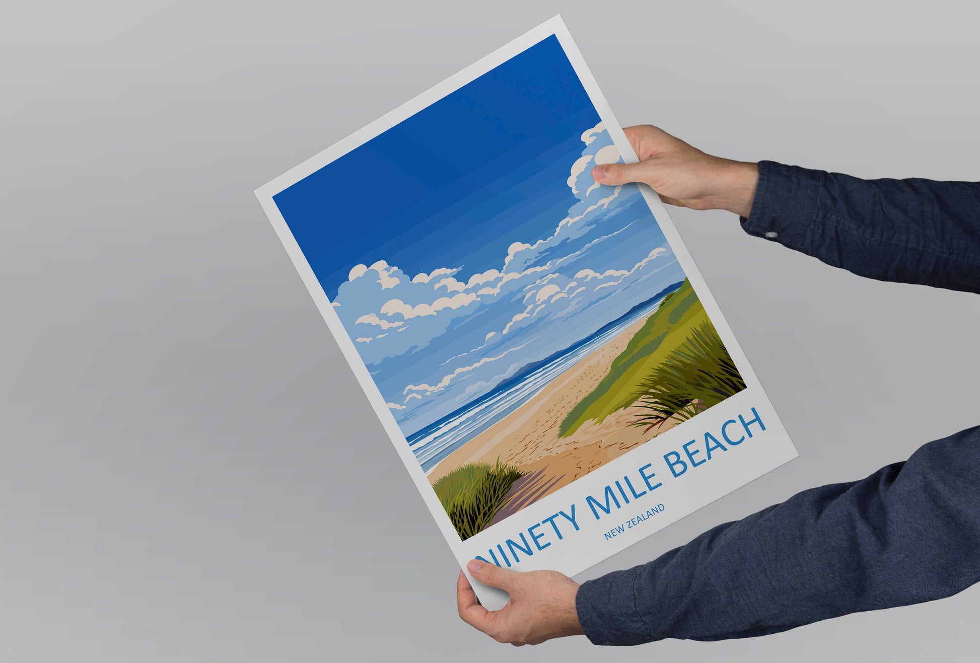 Ninety Mile Beach Travel Print Wall Art Ninety Mile Beach Wall Hanging Home Décor Ninety Mile Beach Gift Art Lovers New Zealand Travel Print