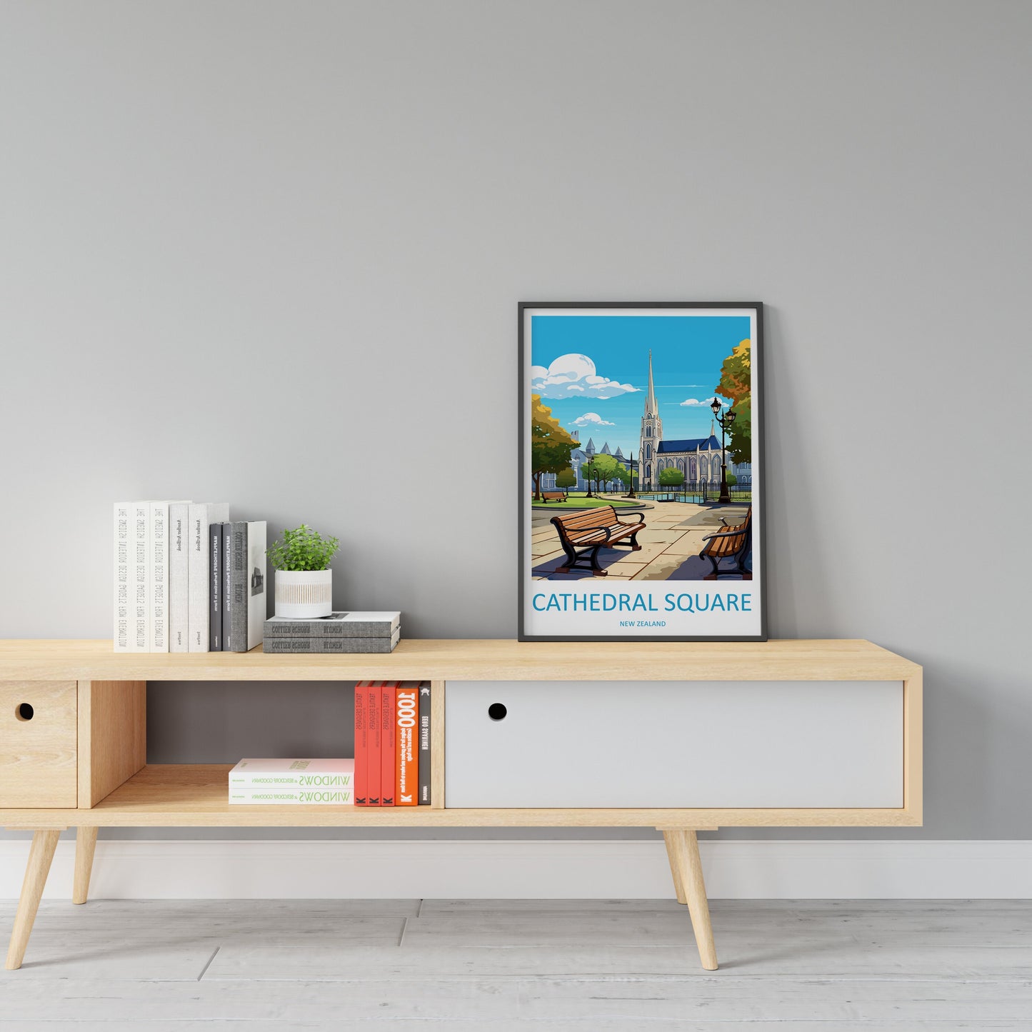 Cathedral Square Travel Print Wall Art Cathedral Square Wall Hanging Home Décor Cathedral Square Gift Art Lovers New Zealand Travel Print