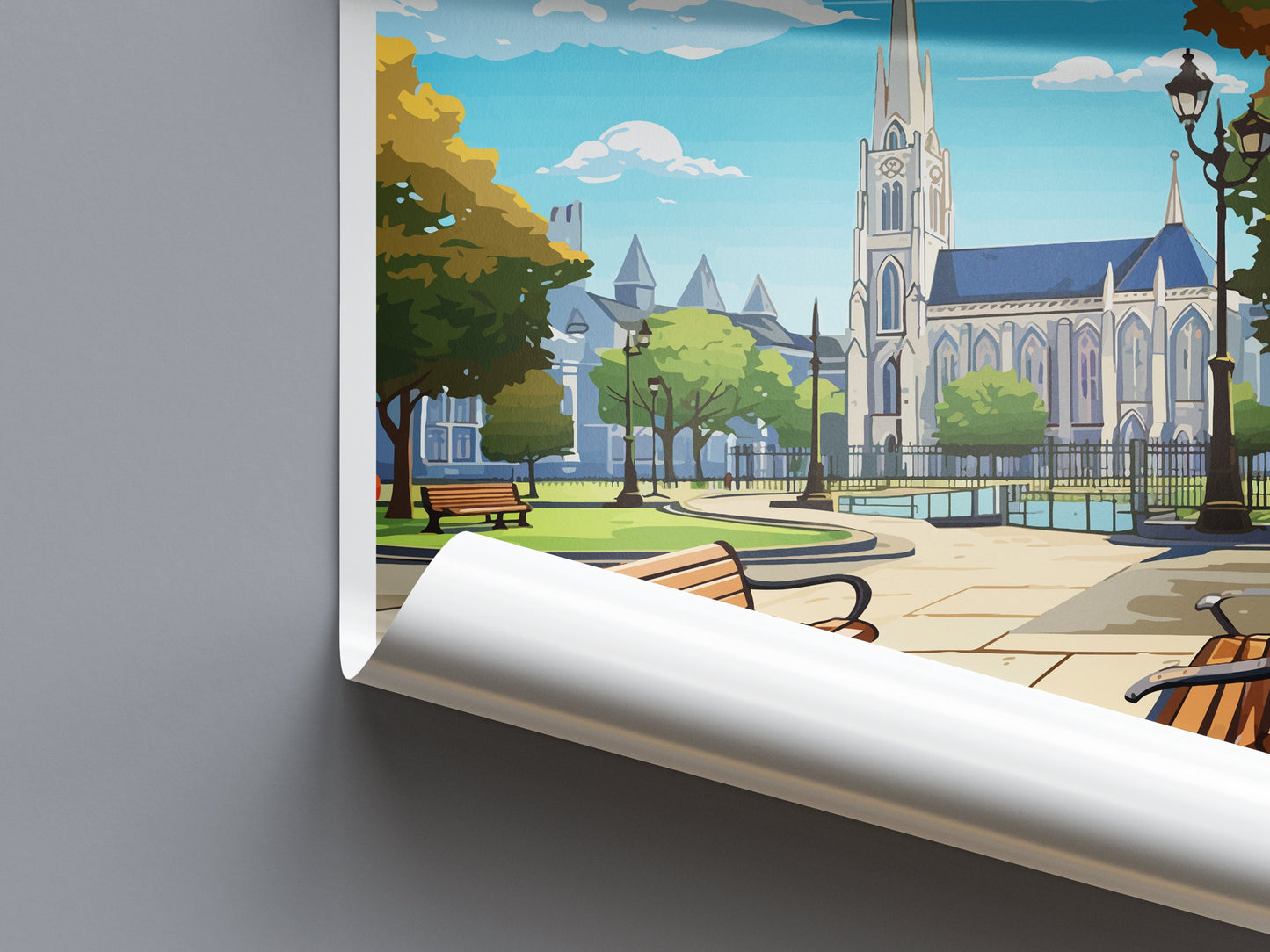 Cathedral Square Travel Print Wall Art Cathedral Square Wall Hanging Home Décor Cathedral Square Gift Art Lovers New Zealand Travel Print