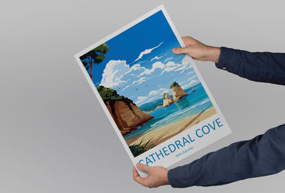 Cathedral Cove Travel Print Wall Art Cathedral Cove Wall Hanging Home Décor Cathedral Cove Gift Art Lovers New Zealand Travel Print