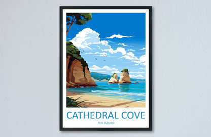 Cathedral Cove Travel Print Wall Art Cathedral Cove Wall Hanging Home Décor Cathedral Cove Gift Art Lovers New Zealand Travel Print