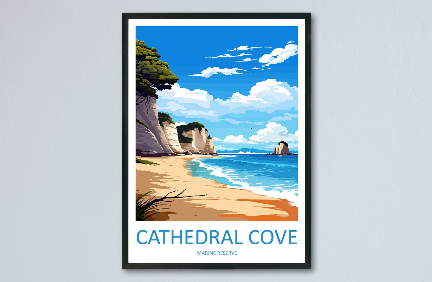 Cathedral Cove Marine Reserve Travel Print Wall Art Cathedral Cove Wall Hanging Home Décor Cathedral Cove Gift Art Lovers New Zealand Travel