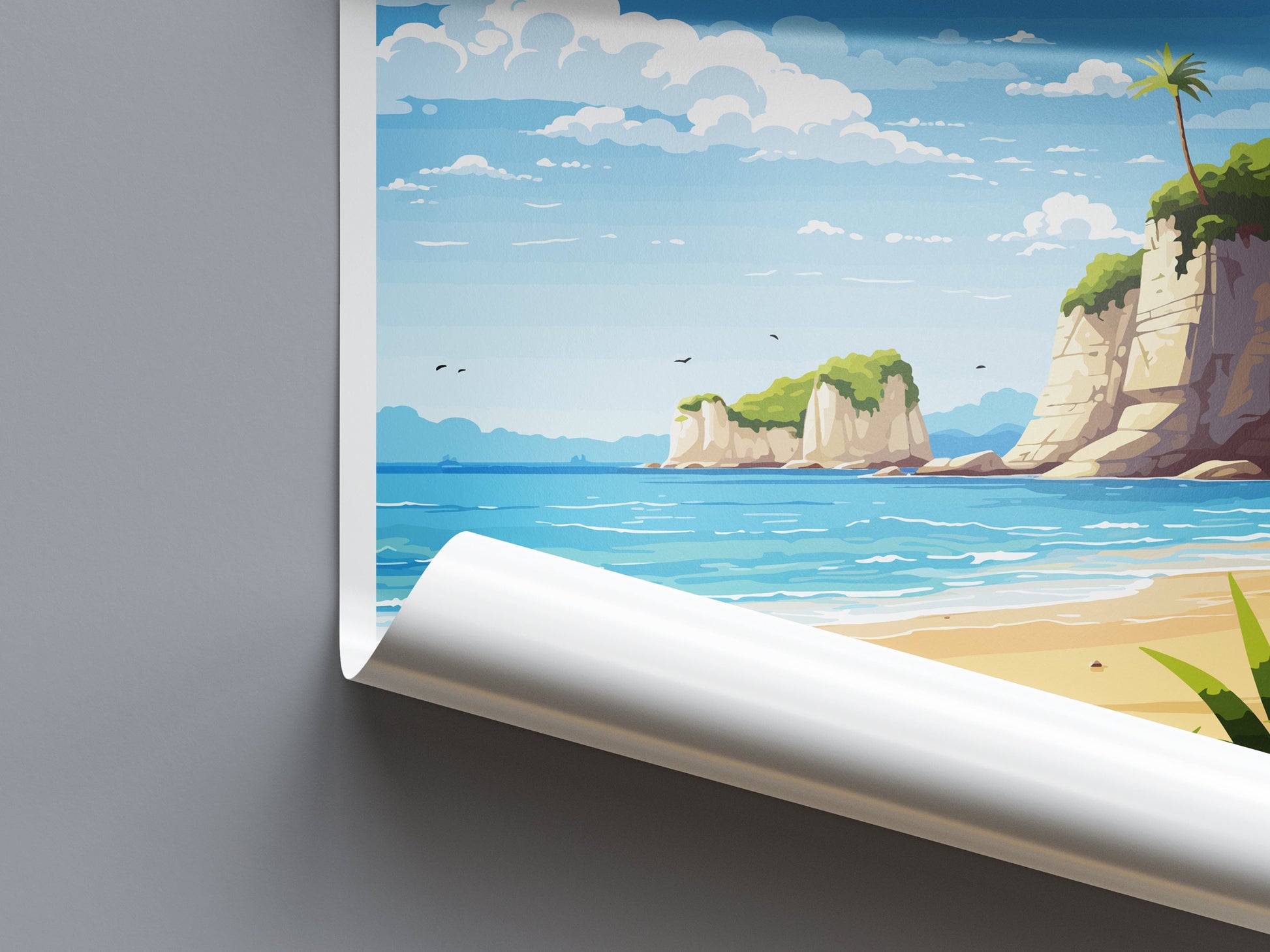 Cathedral Cove Travel Print Wall Art Cathedral Cove Wall Hanging Home Décor Cathedral Cove Gift Art Lovers New Zealand Travel Print