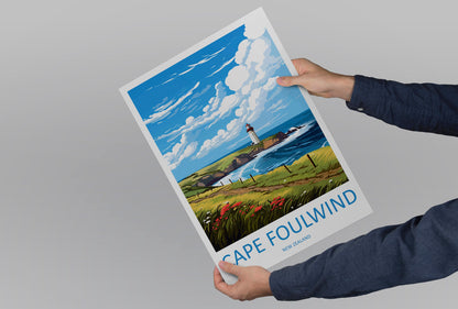 Cape Foulwind Travel Print Wall Art Cape Foulwind Wall Hanging Home Décor Cape Cape Foulwind Gift Art Lovers New Zealand Travel Print