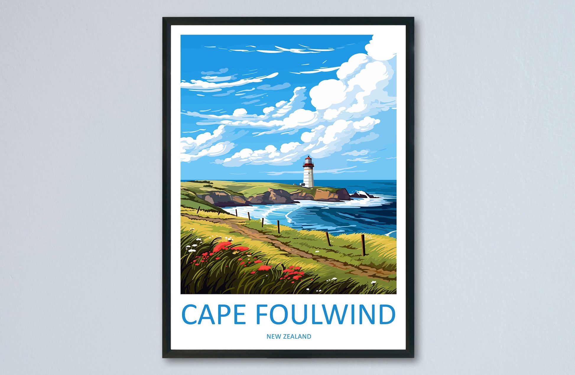 Cape Foulwind Travel Print Wall Art Cape Foulwind Wall Hanging Home Décor Cape Cape Foulwind Gift Art Lovers New Zealand Travel Print