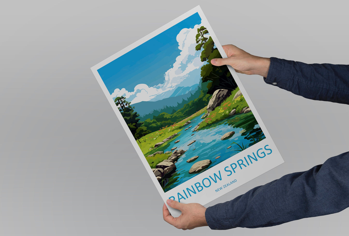 Rainbow Springs Travel Print Wall Art Rainbow Springs Wall Hanging Home Décor Rainbow Springs Gift Art Lovers New Zealand Travel Print