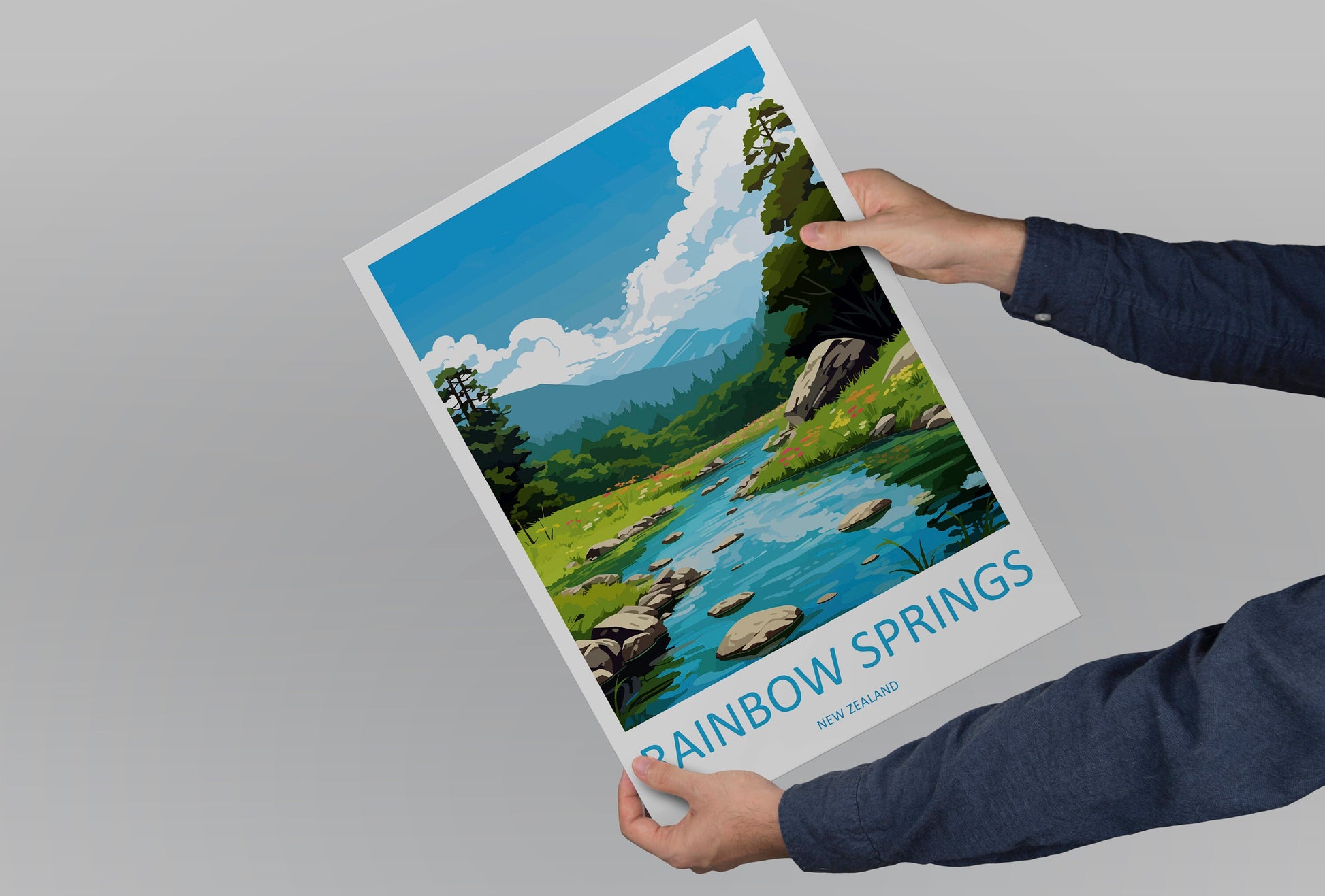 Rainbow Springs Travel Print Wall Art Rainbow Springs Wall Hanging Home Décor Rainbow Springs Gift Art Lovers New Zealand Travel Print