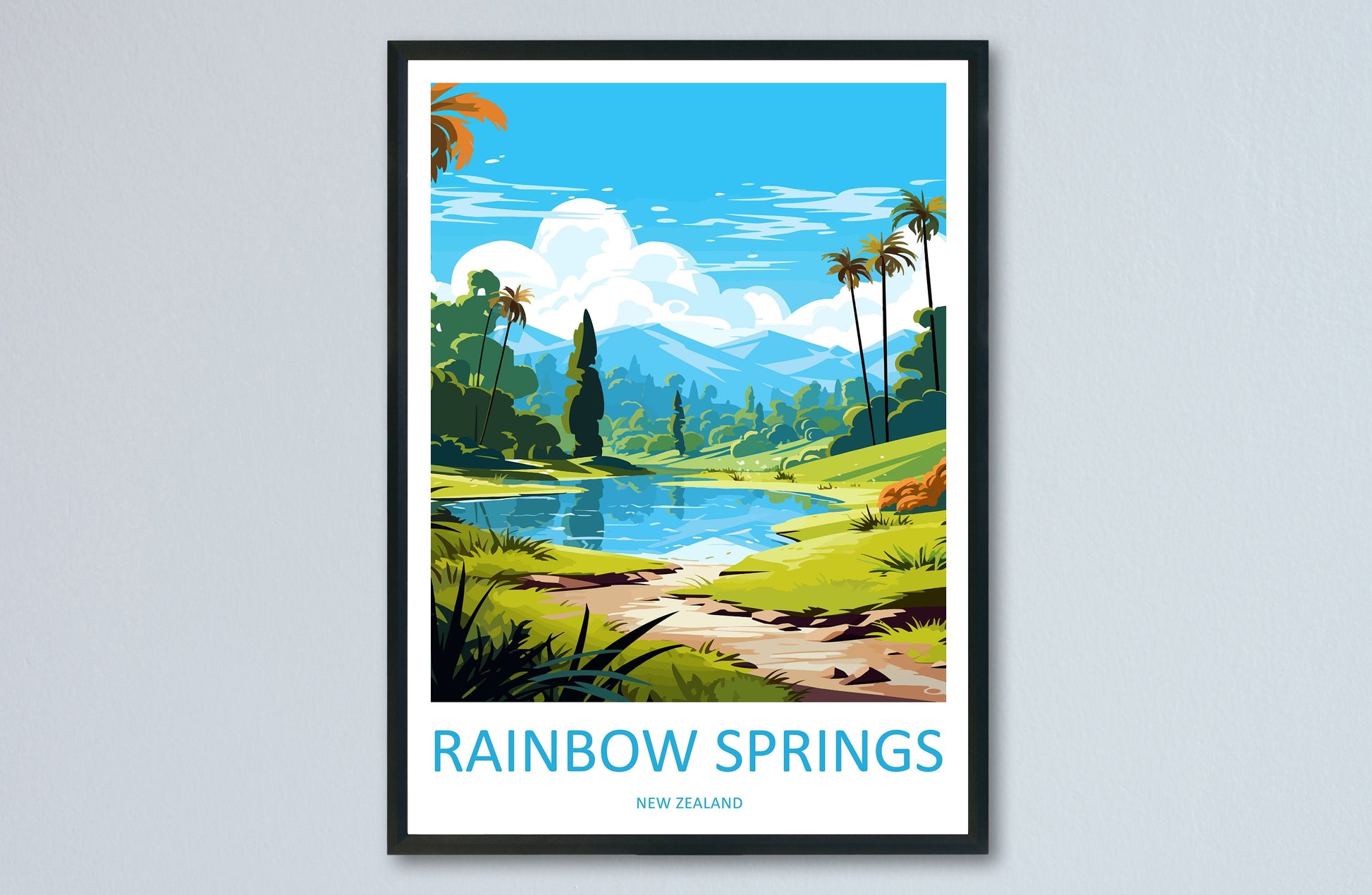 Rainbow Springs Travel Print Wall Art Rainbow Springs Wall Hanging Home Décor Rainbow Springs Gift Art Lovers New Zealand Travel Print