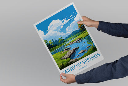 Rainbow Springs Travel Print Wall Art Rainbow Springs Wall Hanging Home Décor Rainbow Springs Gift Art Lovers New Zealand Travel Print