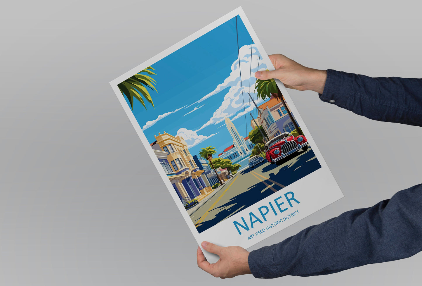 Napier Art Deco Historic District Travel Print Wall Art Napier Art Deco Wall Hanging Home Décor Napier Art Deco Gift Art Lovers NZ