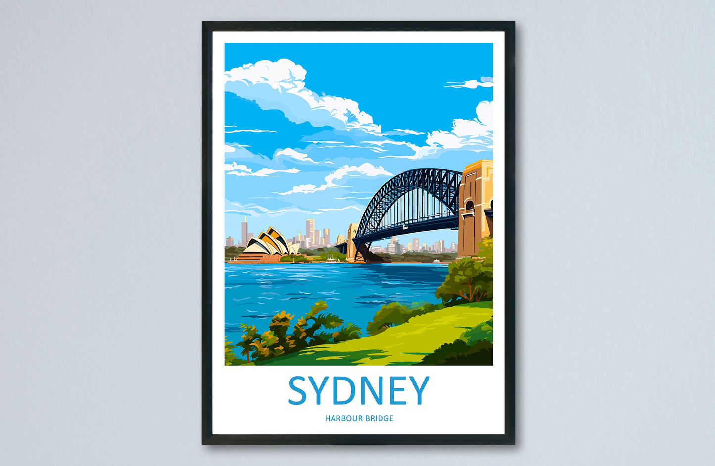 Sydney Harbour Bridge Travel Print Wall Art Sydney Harbour Bridge Wall Hanging Home Décor Sydney Gift Art Lovers Wall Art Australia Poster