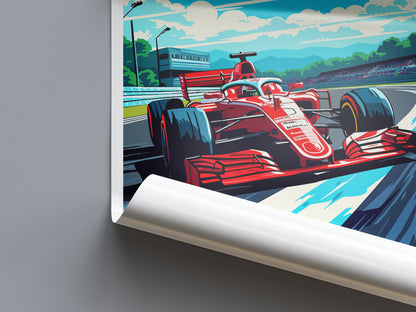 Monza Travel Print Wall Decor Monza Circuit Poster Motorsport Travel Print Art Print Racing Illustration Italy Race car Travel Art